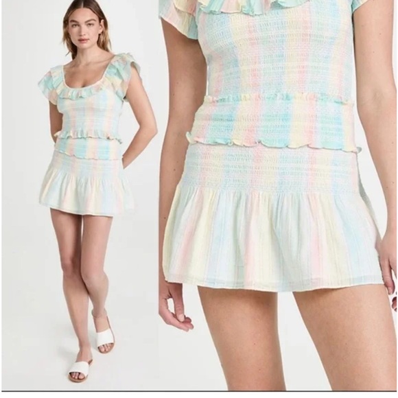 LoveShackFancy Saba Cropped Top & Camilla Rainbow Skirt Set - Picture 2 of 10